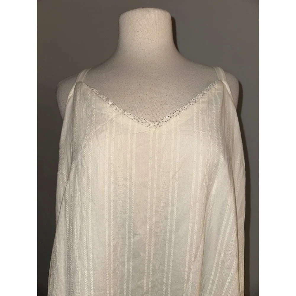 R1 Torrid Size 1 Ivory Lace Trim Cami Slip Dress Boho Layering Flowy Neutral - Picture 4 of 7